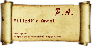 Pilipár Antal névjegykártya